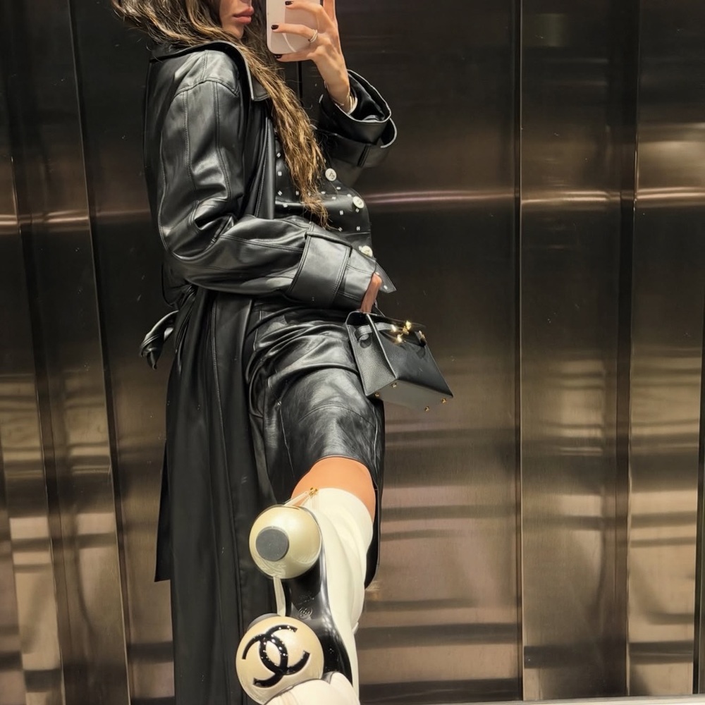 CHANEL White and Black Heeled Boots - Picture 6 of 6